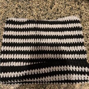 Striped Black and White Knit Skirt